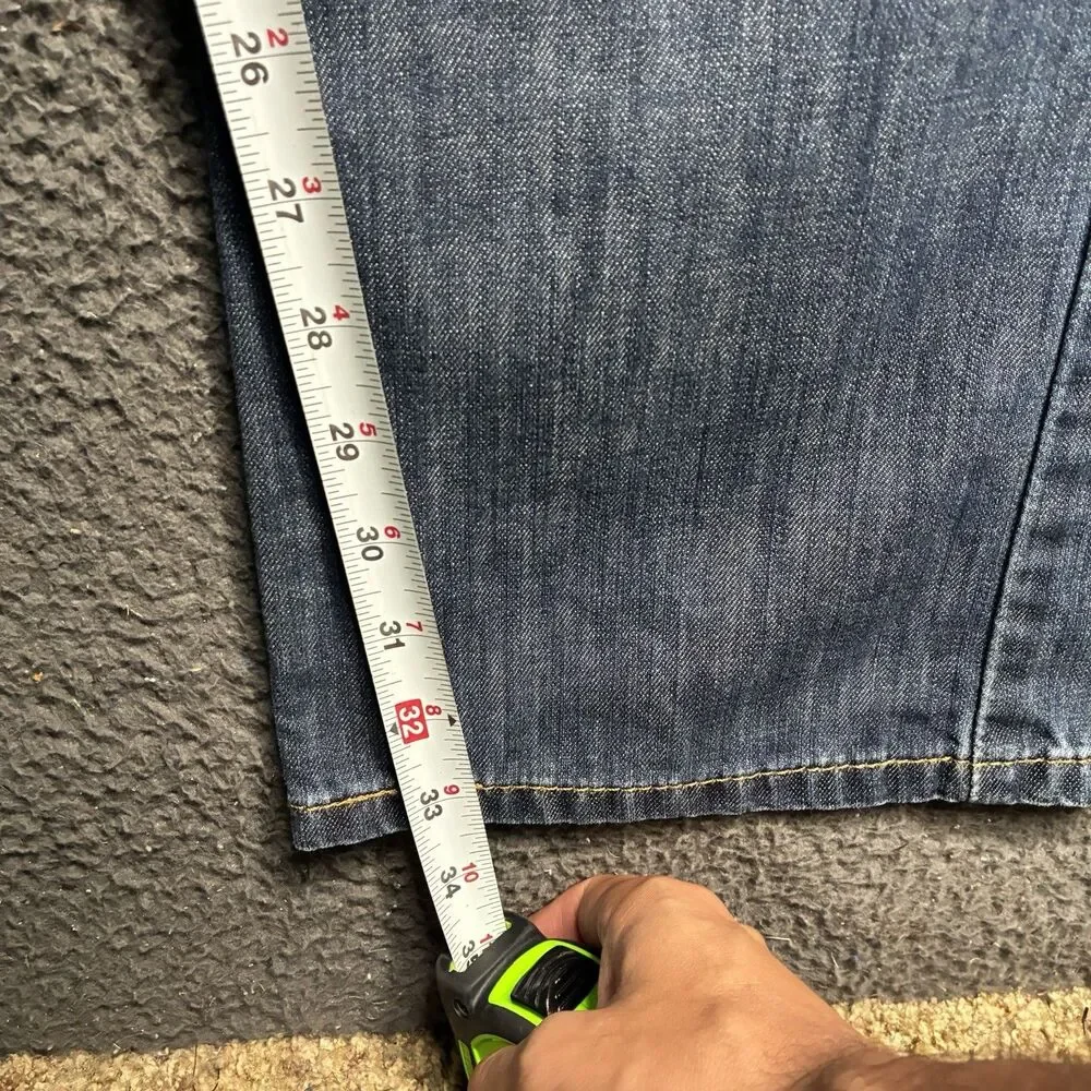 Levis Jeans Mens (Measured 34x33) Blue Denim 527 Low Boot Cut Dark Wash Flare